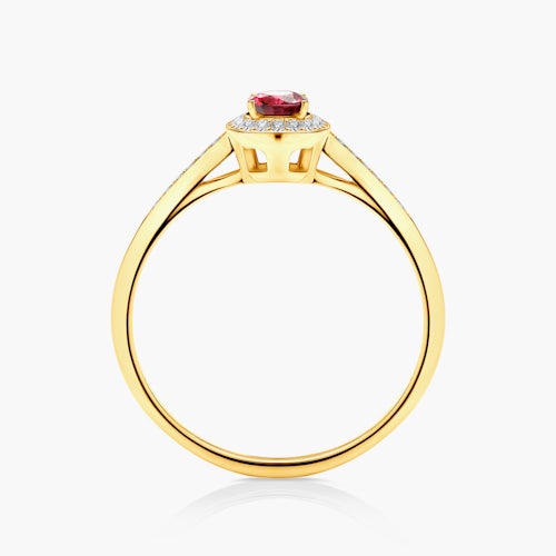 Pierścionek Red Passion: złoty, rubin